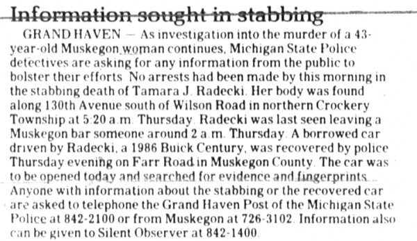 6 November 1989, Muskegon Chronicle